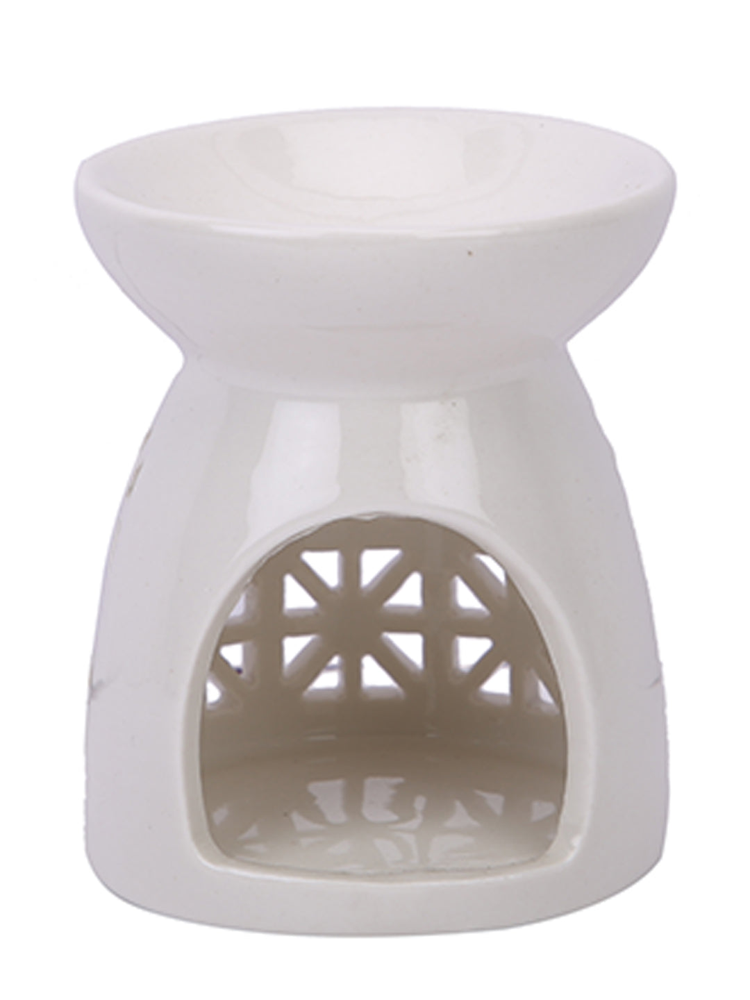 Sophisticated Modern Ceramic Aroma Oil Burner with Lattice Patterns