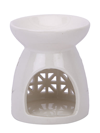 Sophisticated Modern Ceramic Aroma Oil Burner with Lattice Patterns