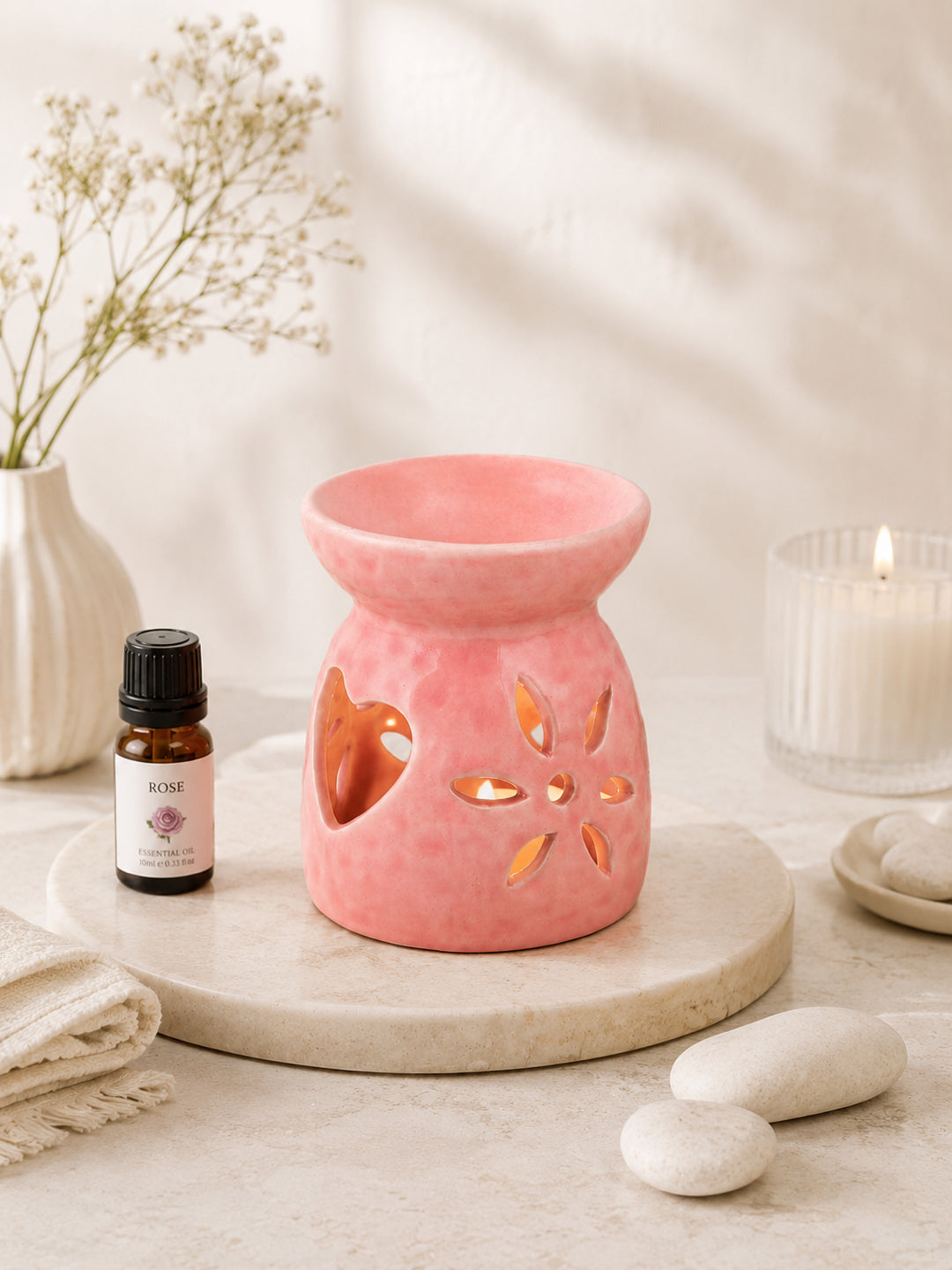 Pink Textured Ceramic Aroma OilDiffusers