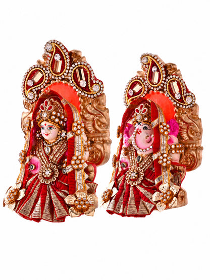 Red & Golden Lakshmi Ganesh Idol Set