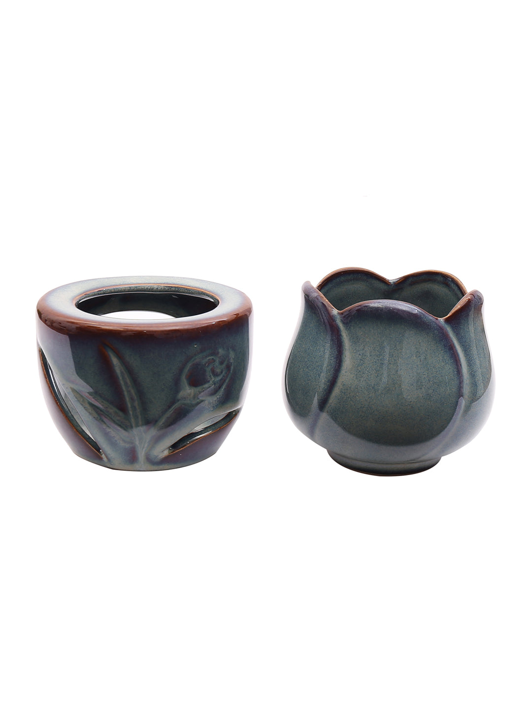 Artisanal Glazed Floral Ceramic Essential Oil Diffuser Luxury Ornament