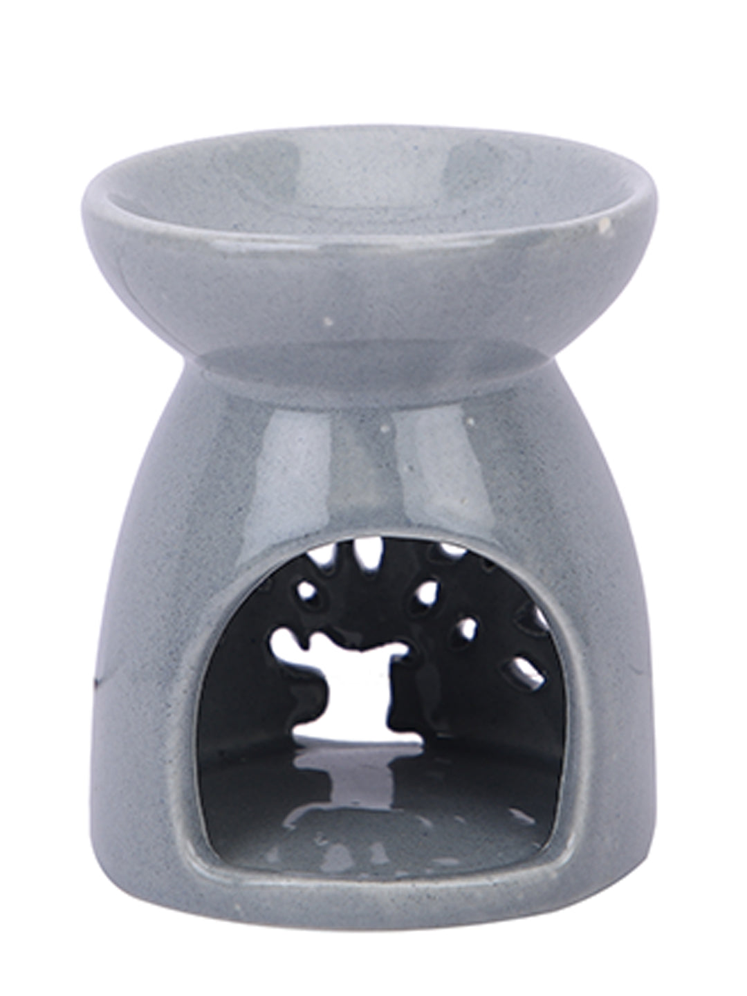 Modern Ceramic Aroma Oil Burner Featuring Elegant Jaali Design