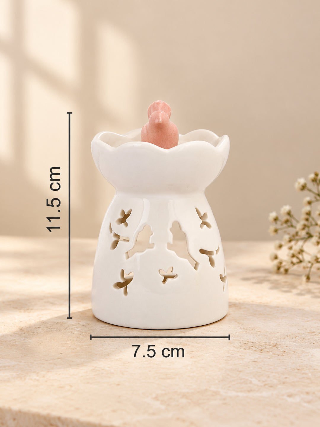 White & Pink Textured Ceramic Aroma OilDiffusers