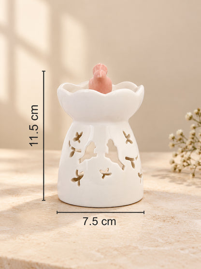 White & Pink Textured Ceramic Aroma OilDiffusers