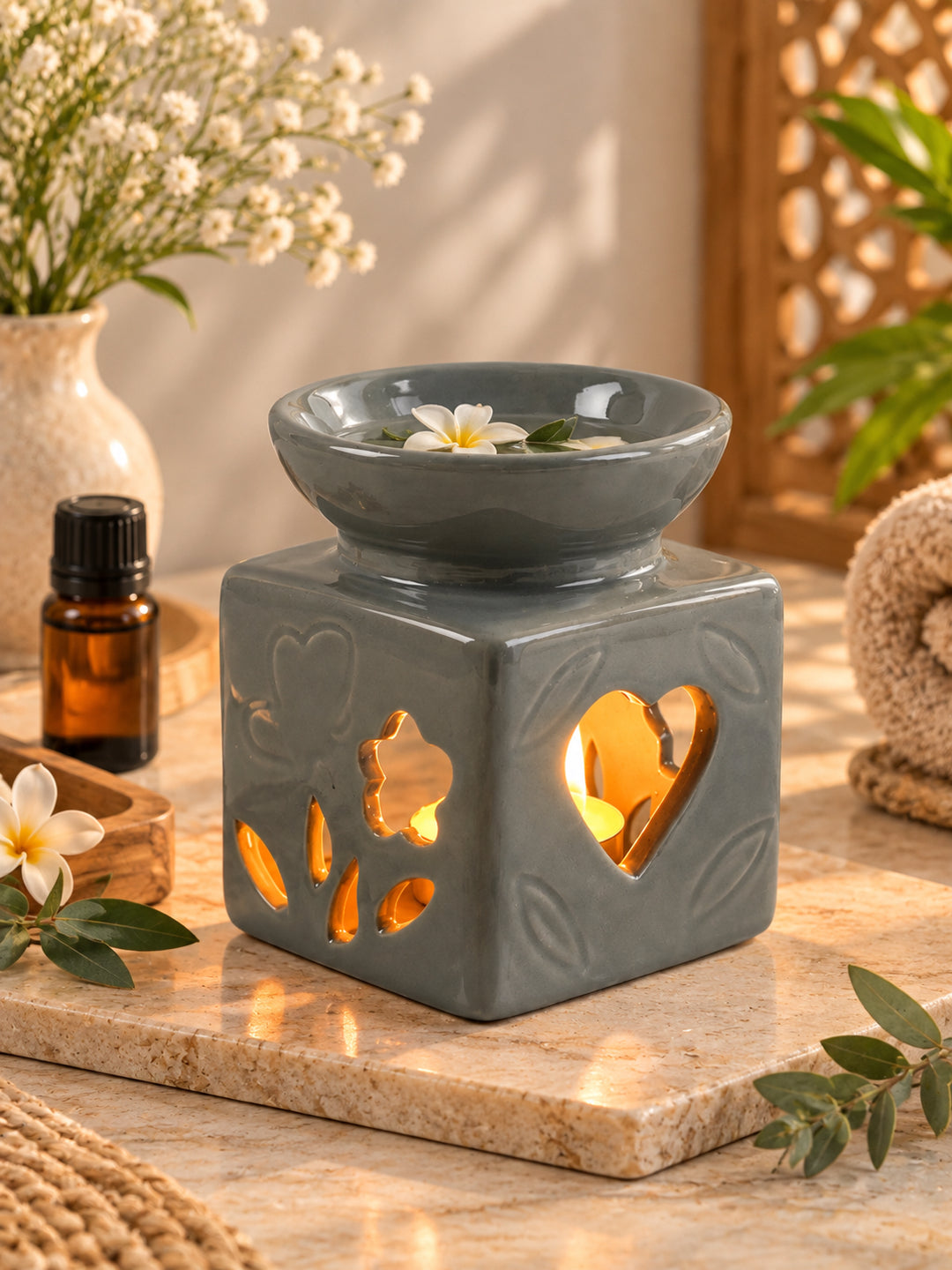 Grey Textured Ceramic Aroma OilDiffusers