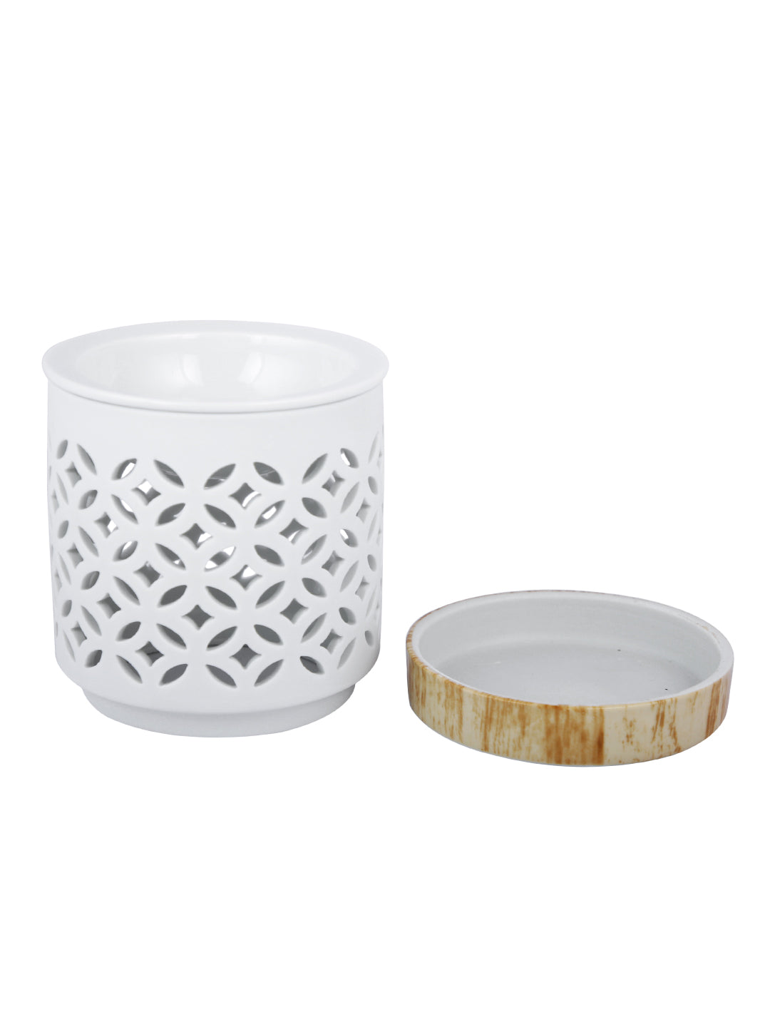 White & Beige Textured Ceramic Aroma OilDiffusers