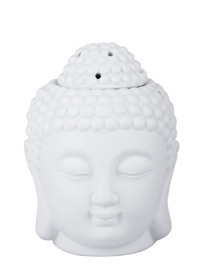 White Zen Gradient Buddha Head  Ceramic Aroma OilDiffusers