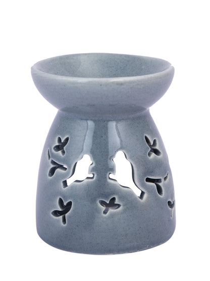 Grey Ceramic Delicate Bird & Butterfly Aroma Oil Burner