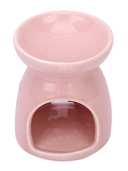 Artisanal Pink Ceramic Oil Burner For Sophisticated Home Fragrance