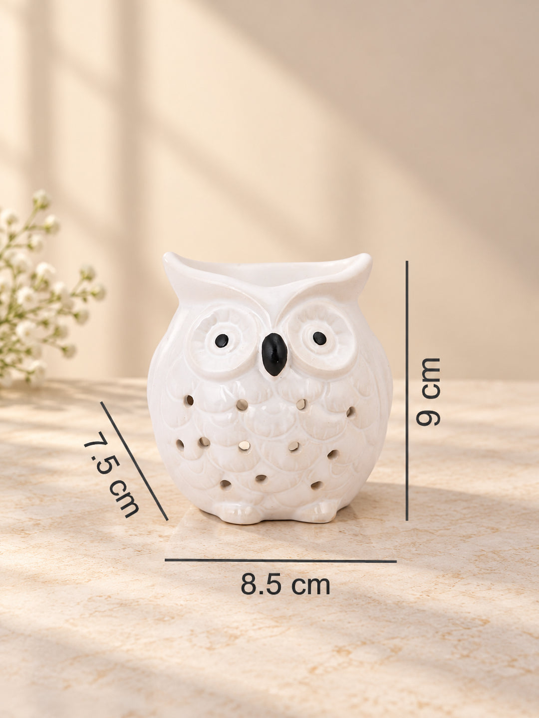 White & Black Ceramic Owl Aroma OilDiffusers