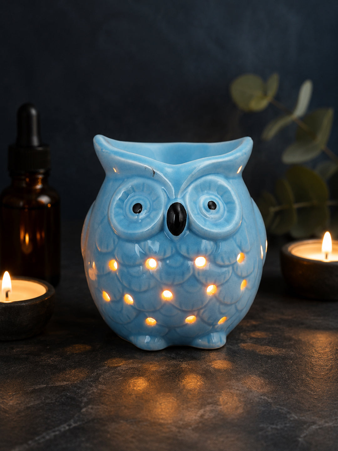 Blue & Black Ceramic Owl Aroma OilDiffusers