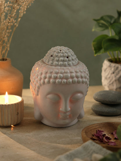 Grey Textured Zen Gradient Buddha Head Diffuser