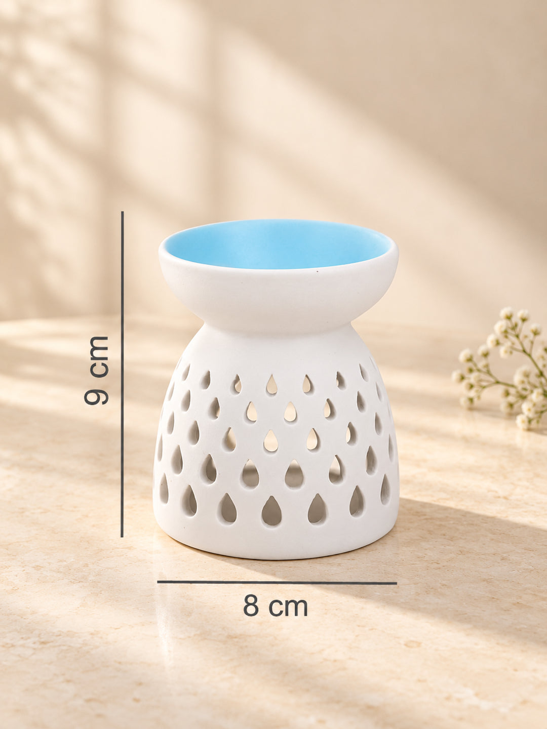 White & Blue Textured Ceramic Aroma OilDiffusers