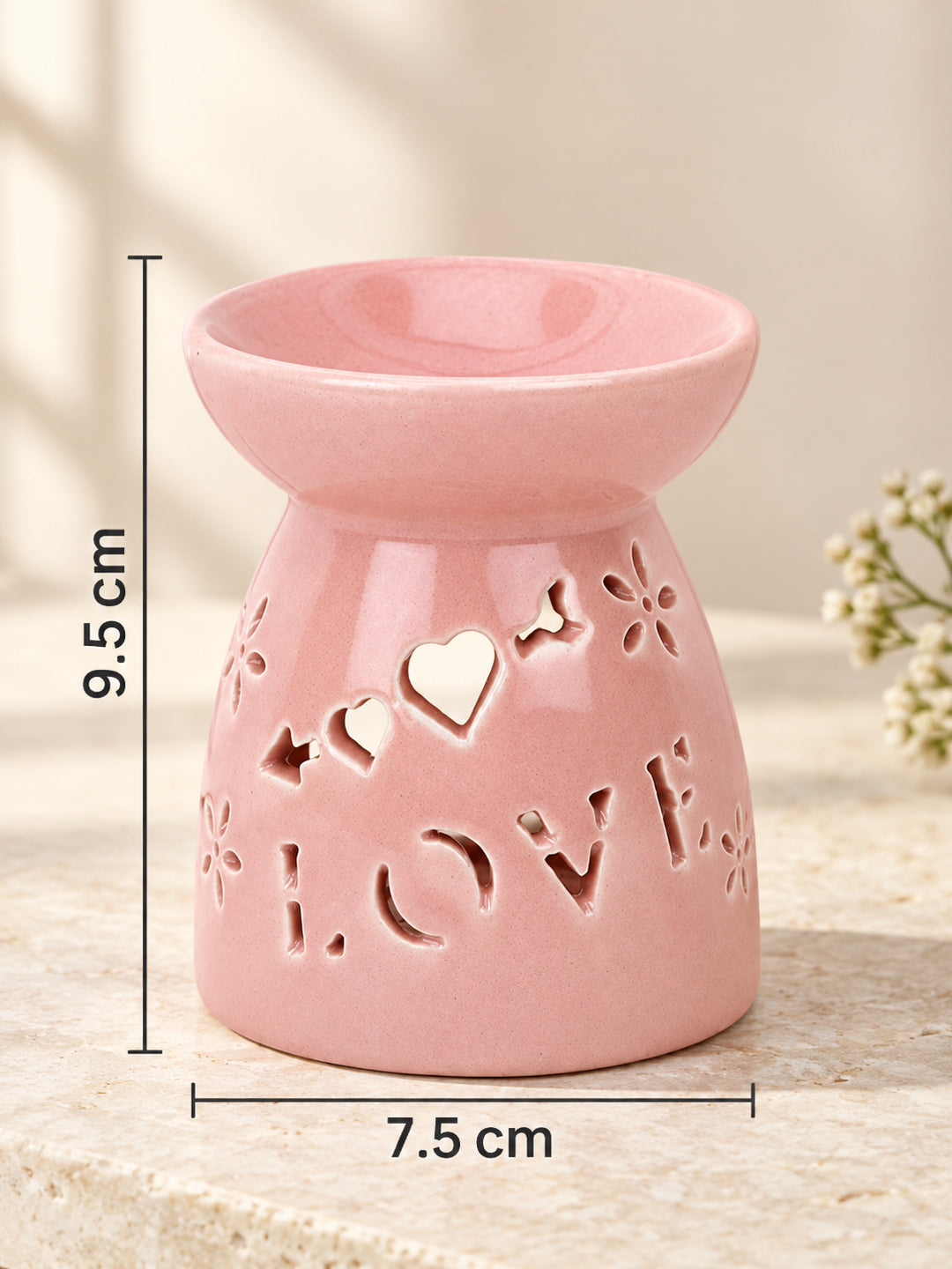 Artisanal Pastel Pink Ceramic Oil Burner For Sophisticated Homes