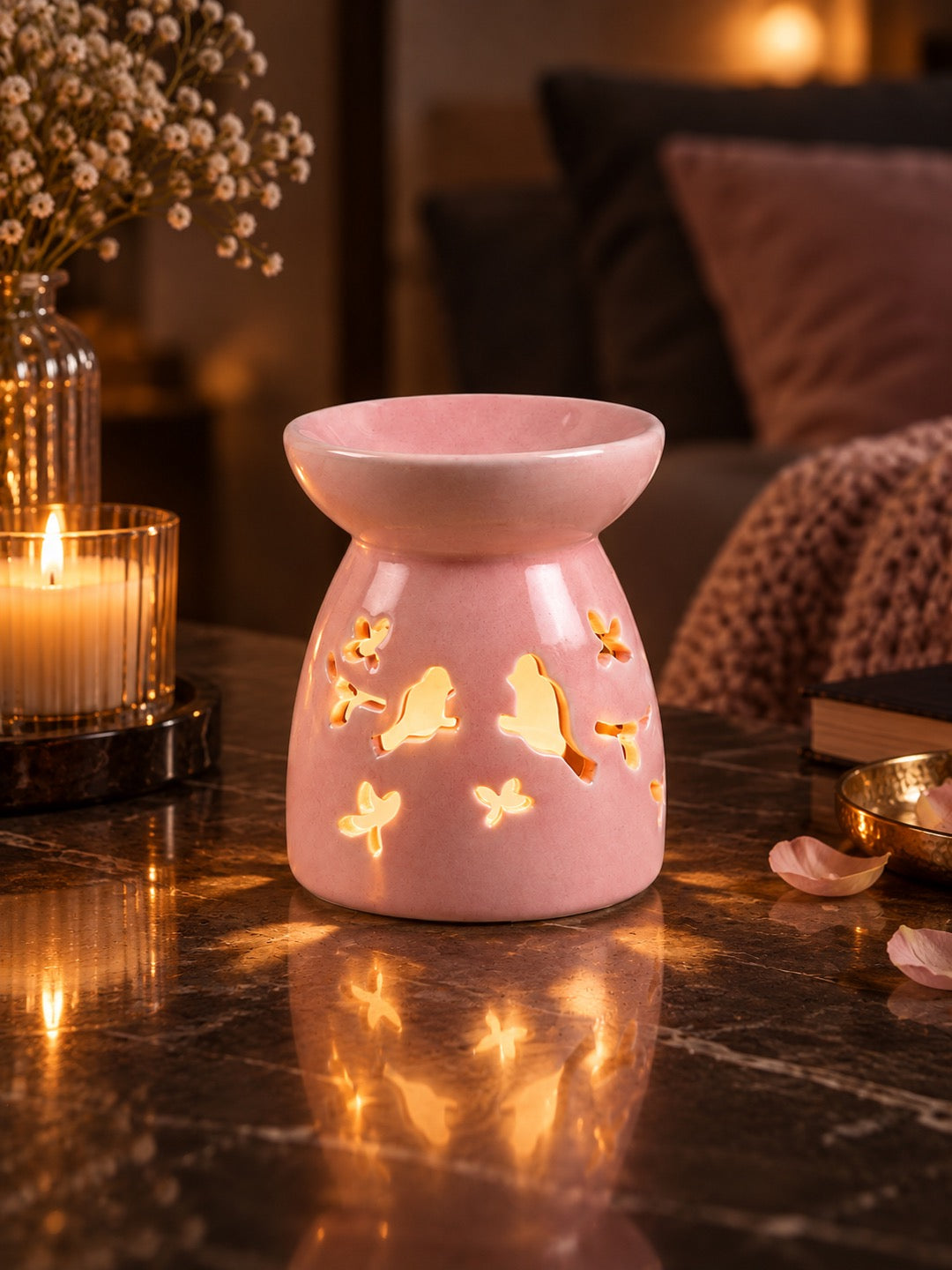 Pink Textured Ceramic Aroma OilDiffusers