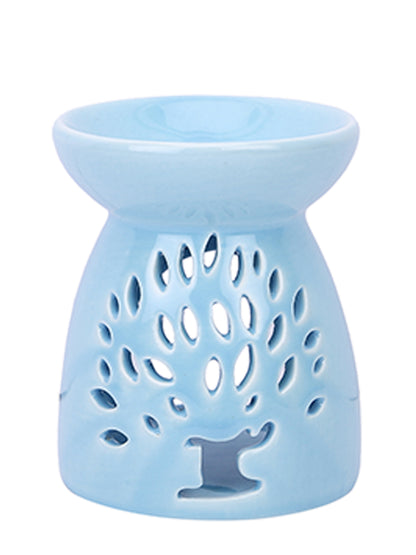 Artisan Crafted Pastel Blue Ceramic Essential Oil Burner Decor
