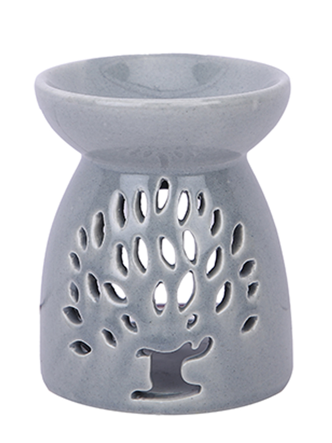 Modern Ceramic Aroma Oil Burner Featuring Elegant Jaali Design