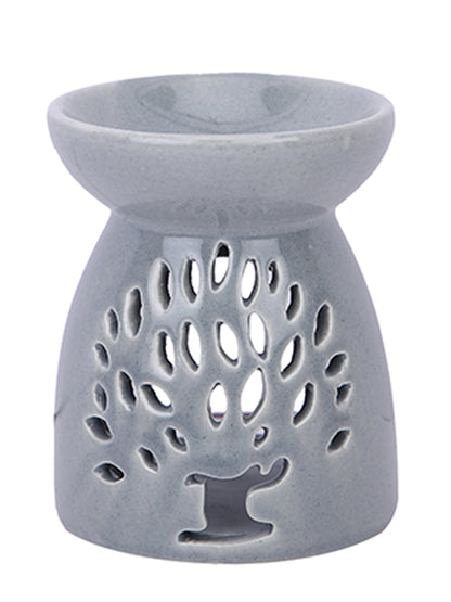 Modern Ceramic Aroma Oil Burner Featuring Elegant Jaali Design
