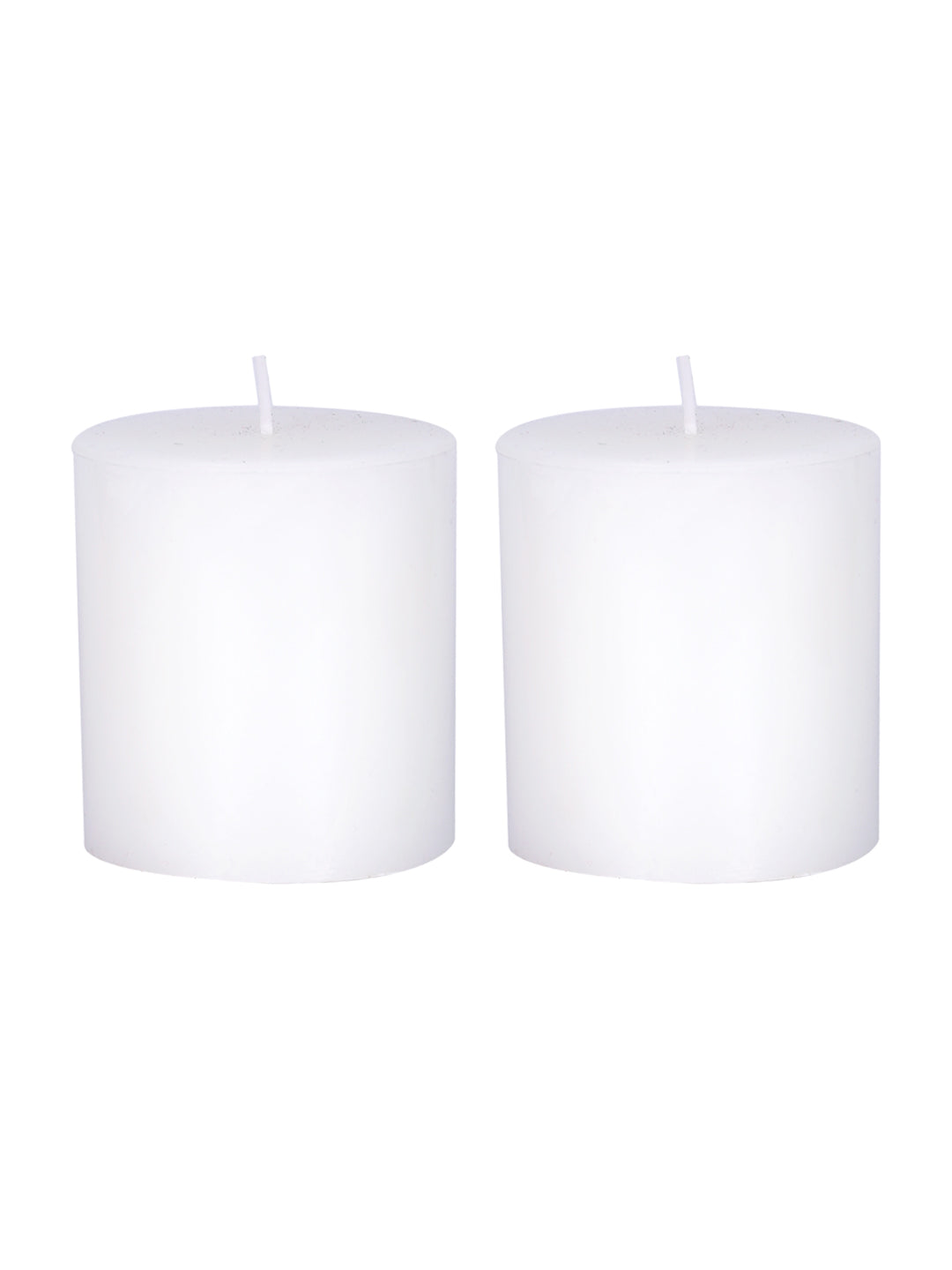 Set of 2 White Pillar Candles