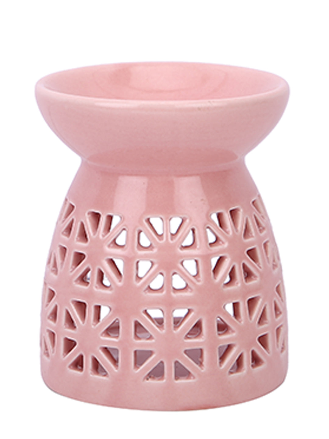 Contemporary Geometric Cutout Porcelain Aroma Diffuser in Dusty Rose