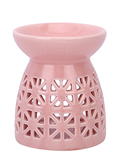 Contemporary Geometric Cutout Porcelain Aroma Diffuser in Dusty Rose