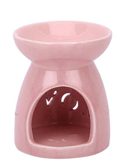 Artisanal Pastel Pink Ceramic Oil Burner For Sophisticated Homes