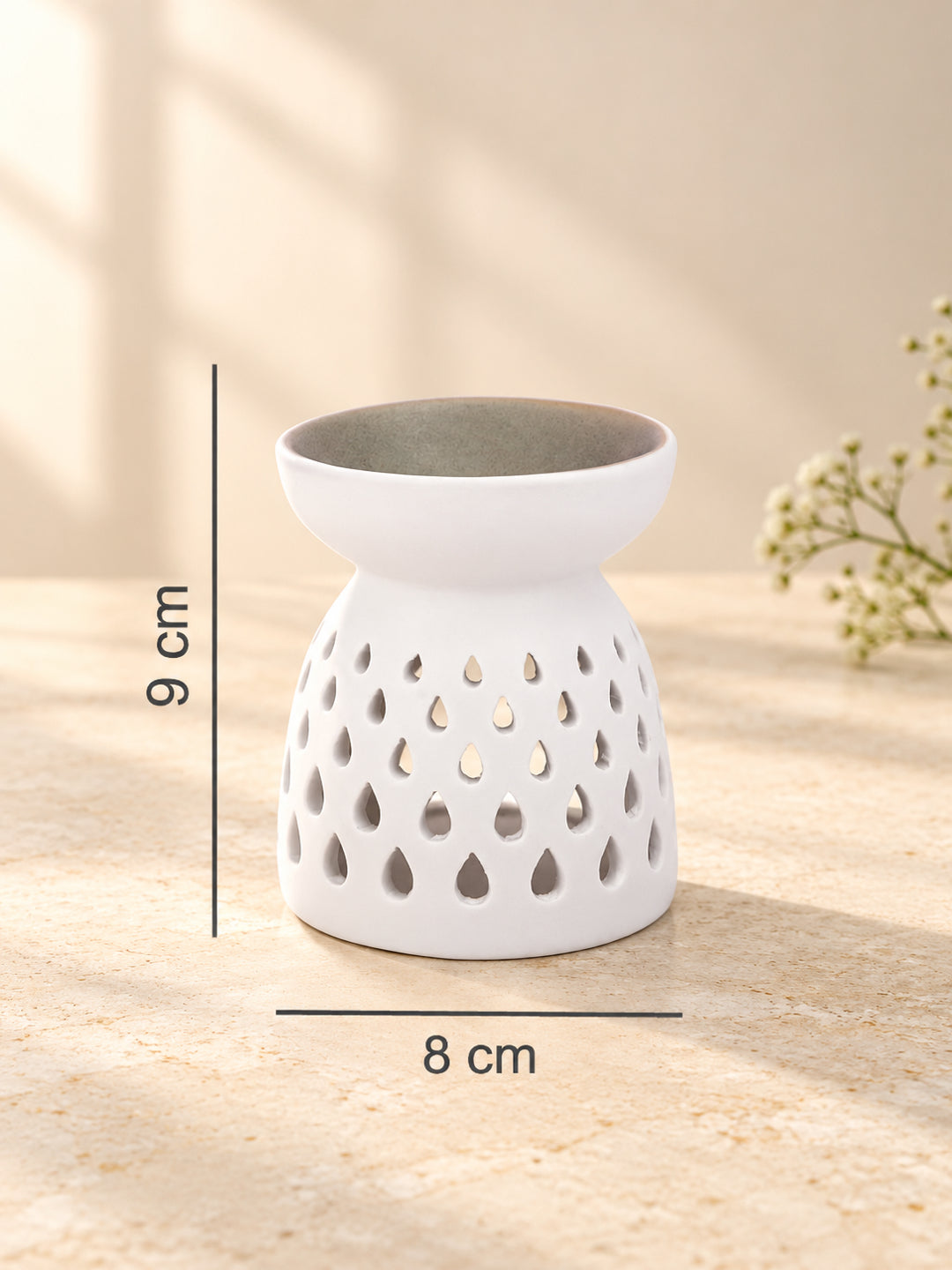 White Textured Ceramic Aroma OilDiffusers