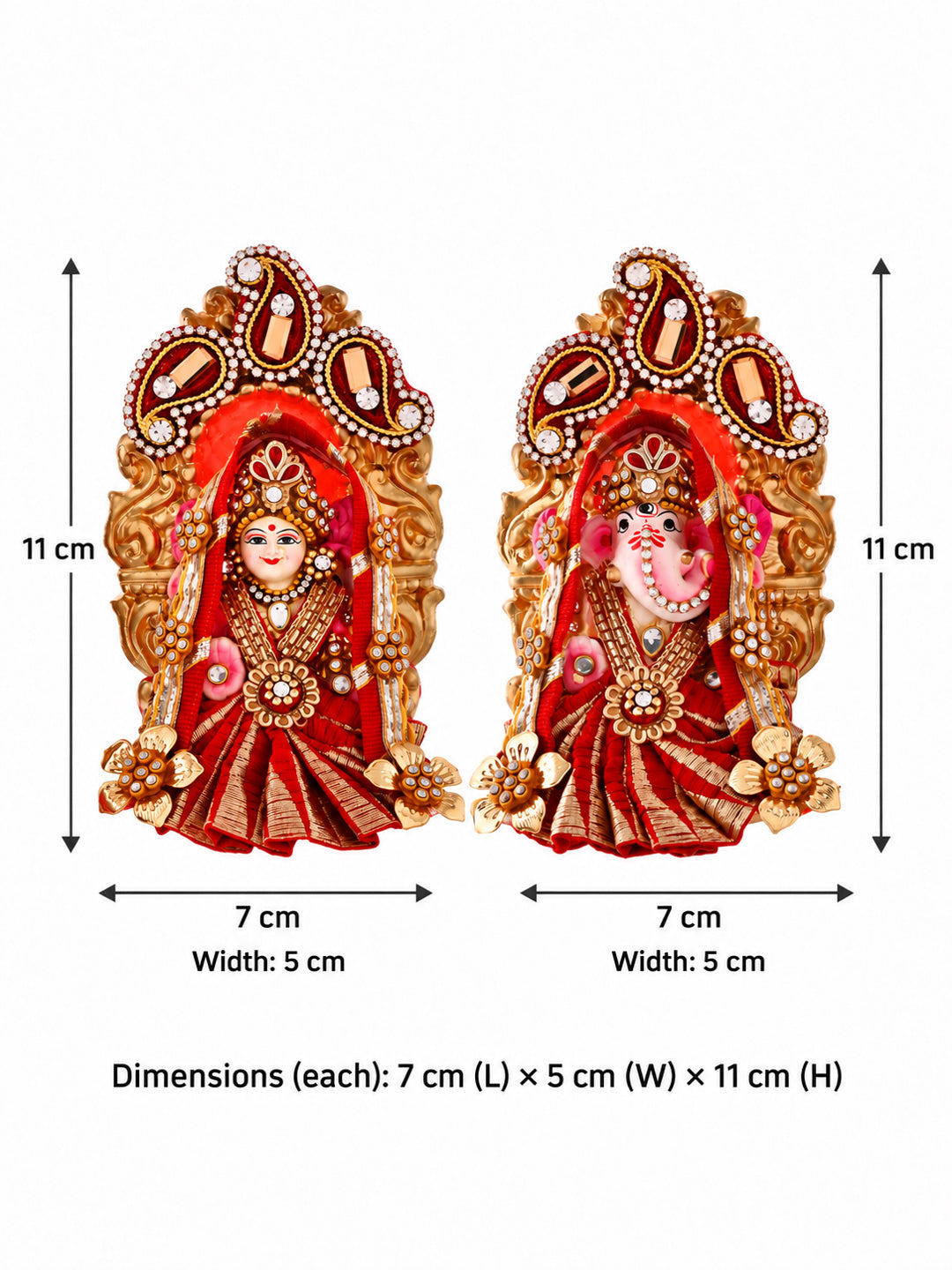Red & Golden Lakshmi Ganesh Idol Set