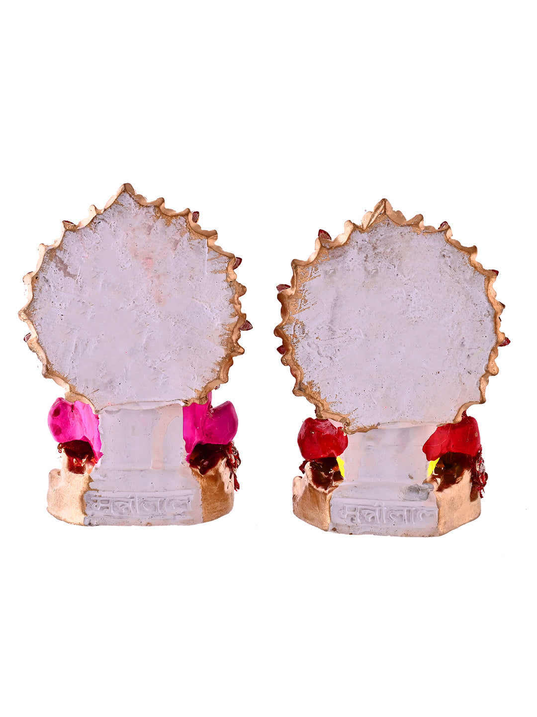 Orange Embellished Lakshmi Ganesh Idol Set