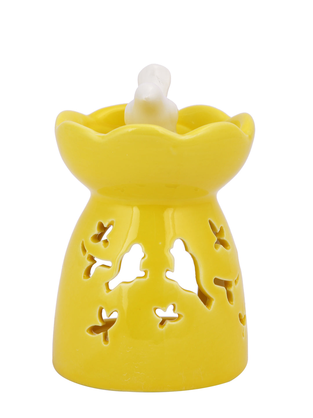 Meadow Yellow & White Textured Ceramic Aroma Oil Diffusers