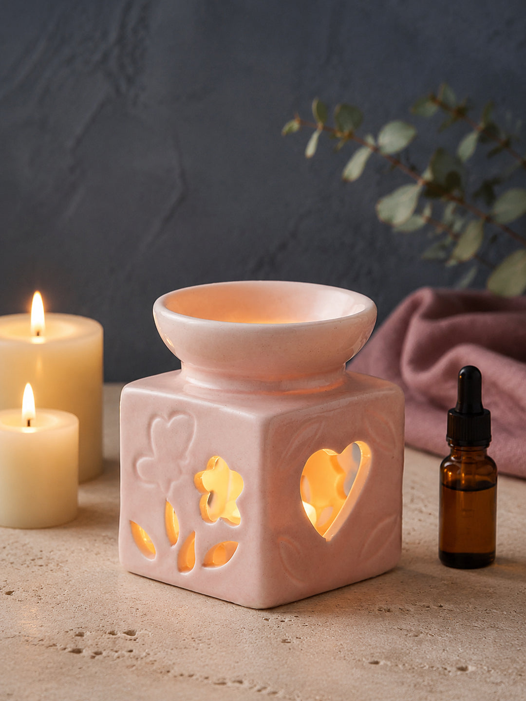 Pink Textured Ceramic Aroma OilDiffusers