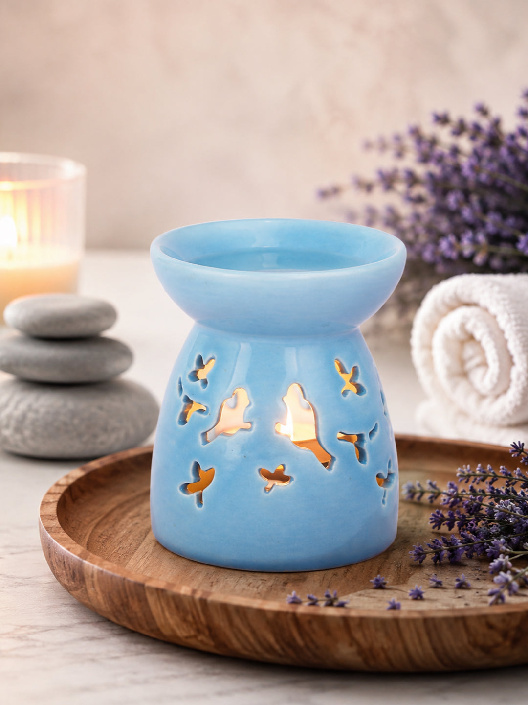 Blue Textured Ceramic Aroma OilDiffusers