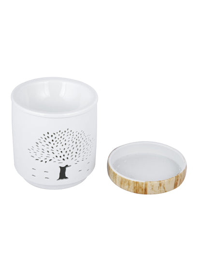White & Beige Textured Ceramic Aroma OilDiffusers