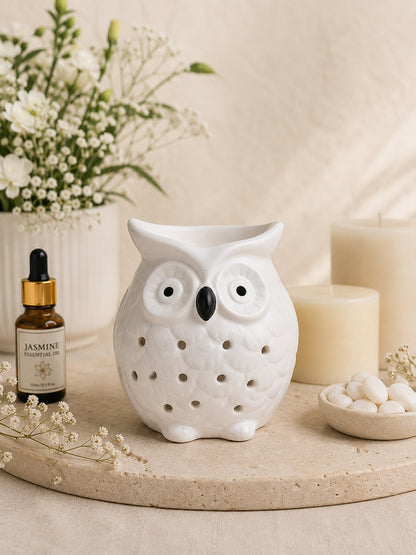 White & Black Ceramic Owl Aroma OilDiffusers