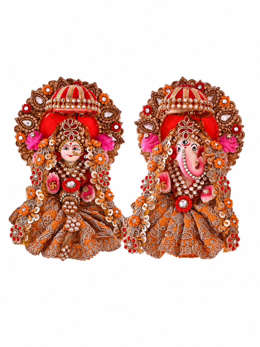 Pink & Purple Lakshmi Ganesh Idol Set