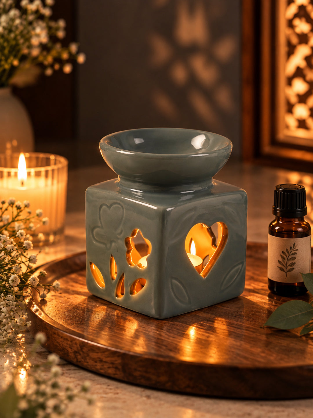 Grey Textured Ceramic Aroma OilDiffusers