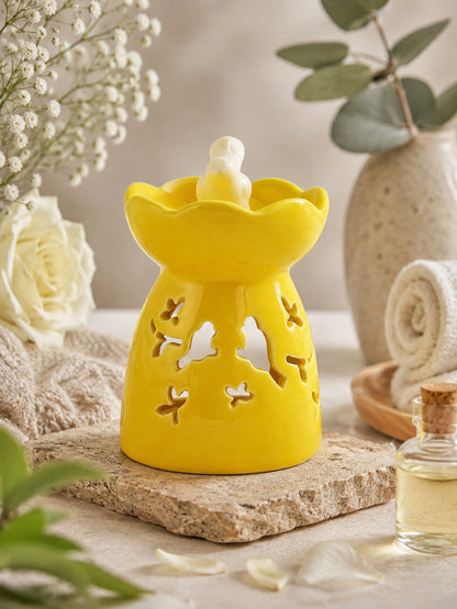 Meadow Yellow & White Textured Ceramic Aroma Oil Diffusers
