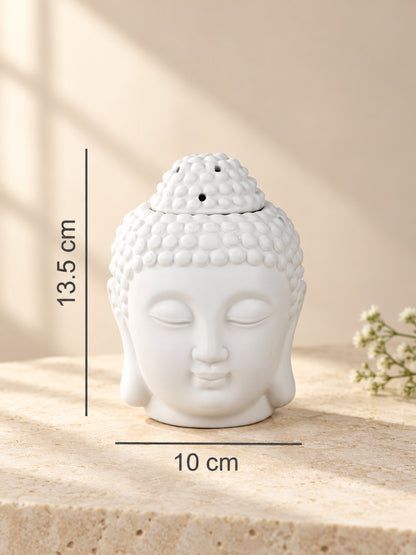 White Zen Gradient Buddha Head  Ceramic Aroma OilDiffusers