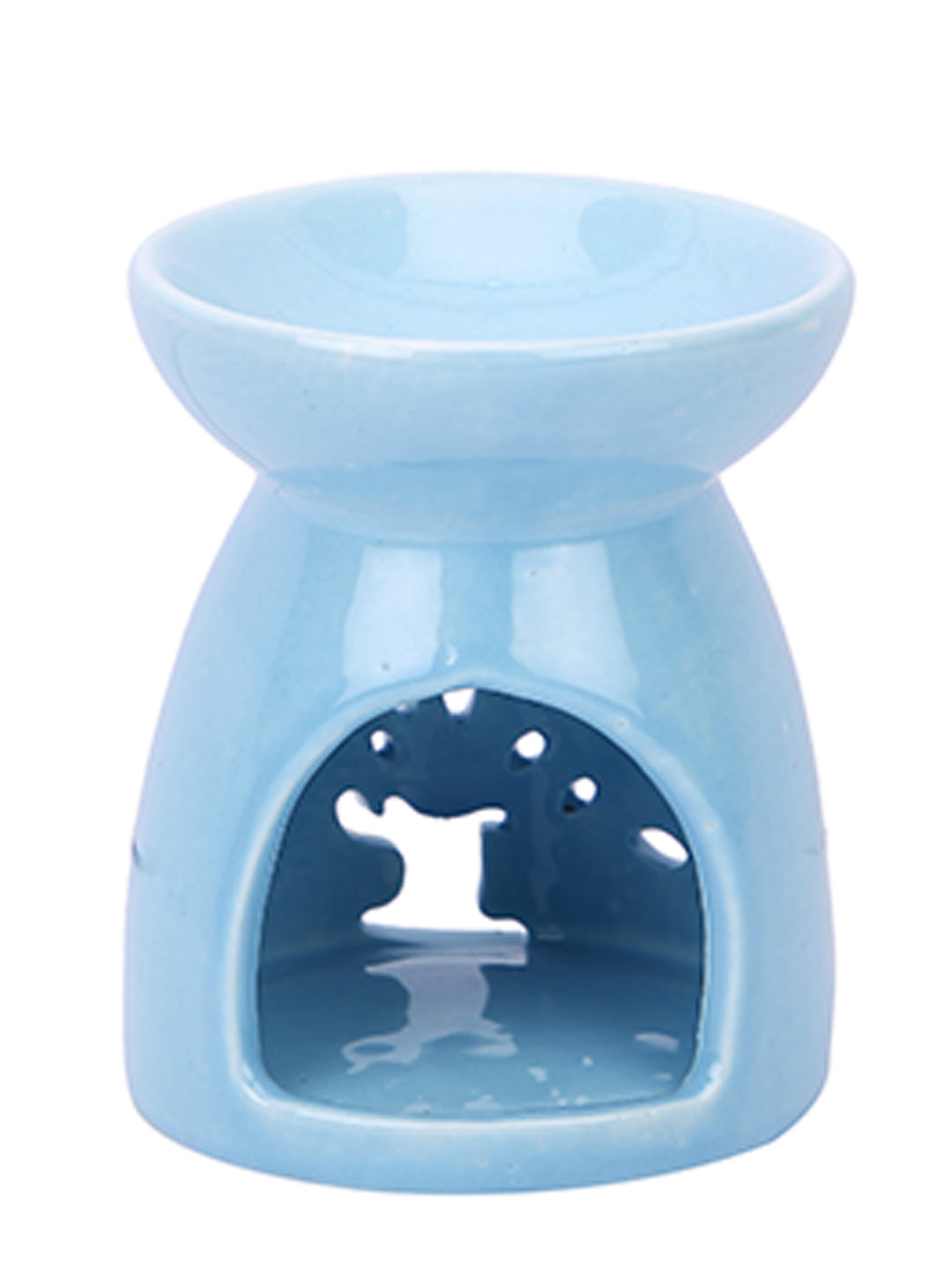 Artisan Crafted Pastel Blue Ceramic Essential Oil Burner Decor