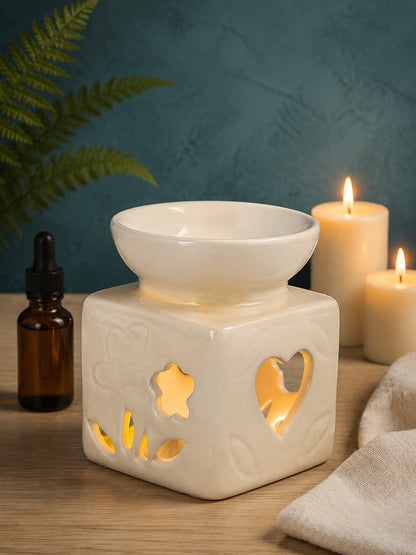 White Textured Ceramic Aroma OilDiffusers