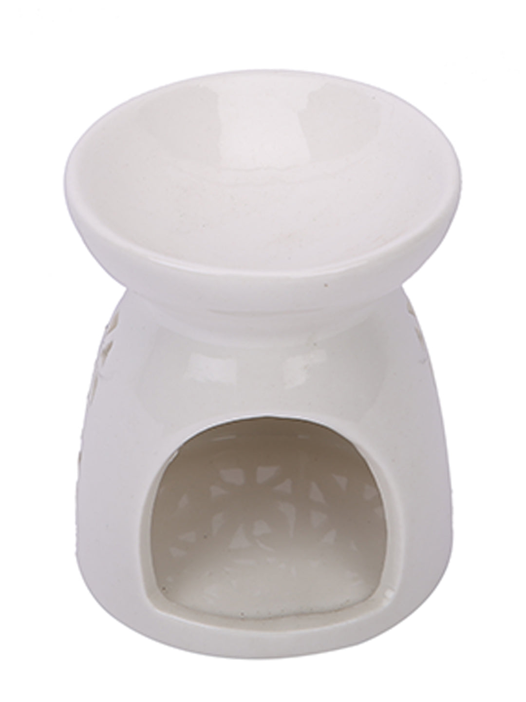 Sophisticated Modern Ceramic Aroma Oil Burner with Lattice Patterns