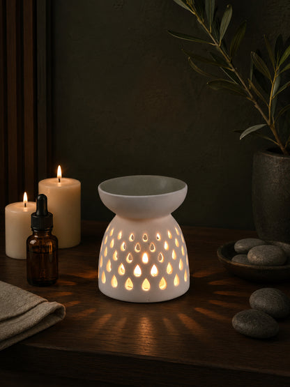 White Textured Ceramic Aroma OilDiffusers