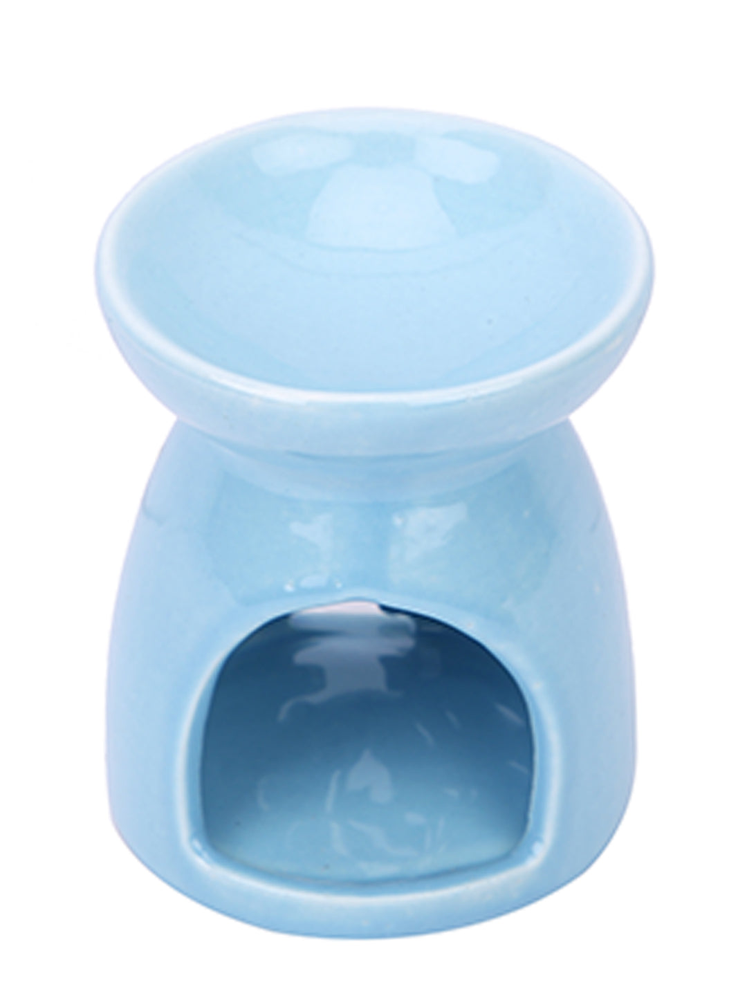 Artisan Crafted Pastel Blue Ceramic Essential Oil Burner Decor