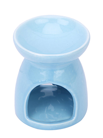 Artisan Crafted Pastel Blue Ceramic Essential Oil Burner Decor