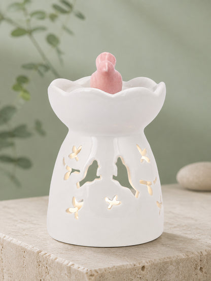 White & Pink Textured Ceramic Aroma OilDiffusers