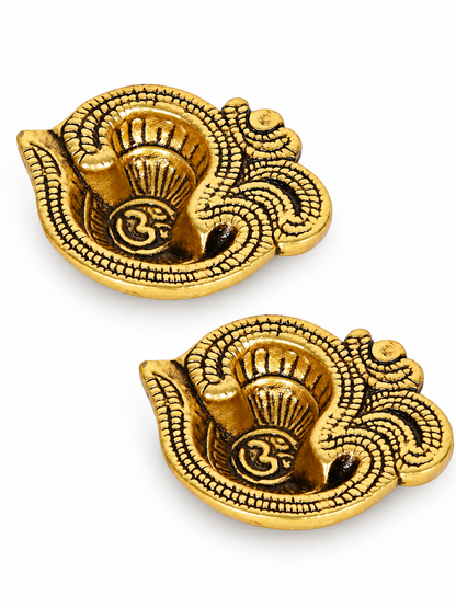 Gold-Toned Textured Pooja Essentials