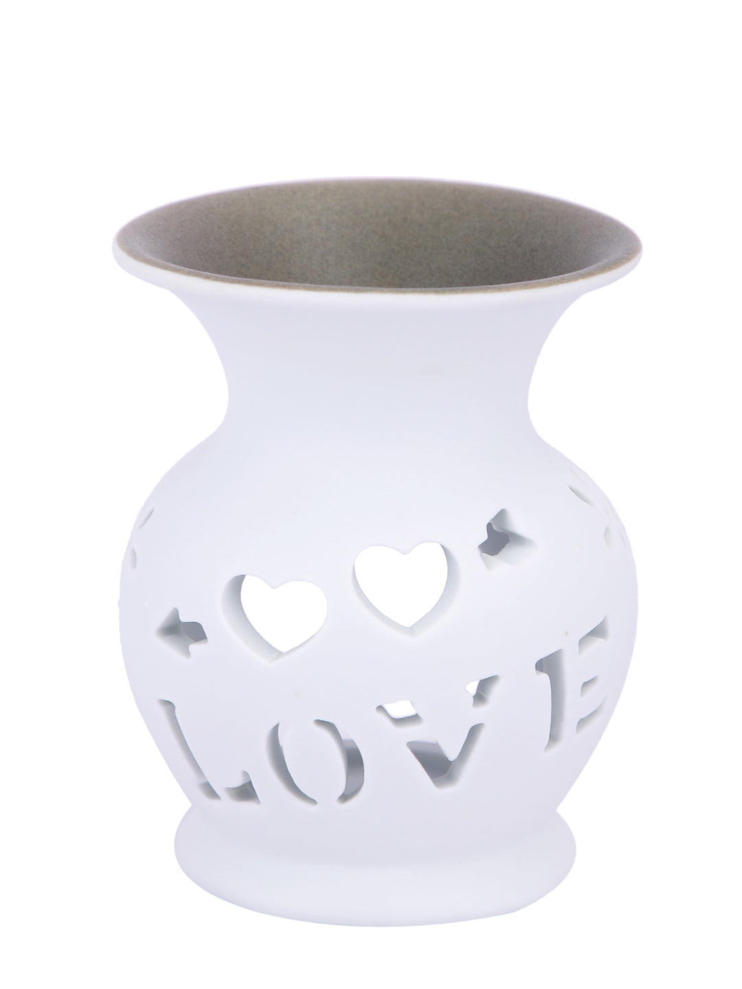 Black LOVE Cutout Ceramic Oil Burner Tealight Aromatherapy Vase