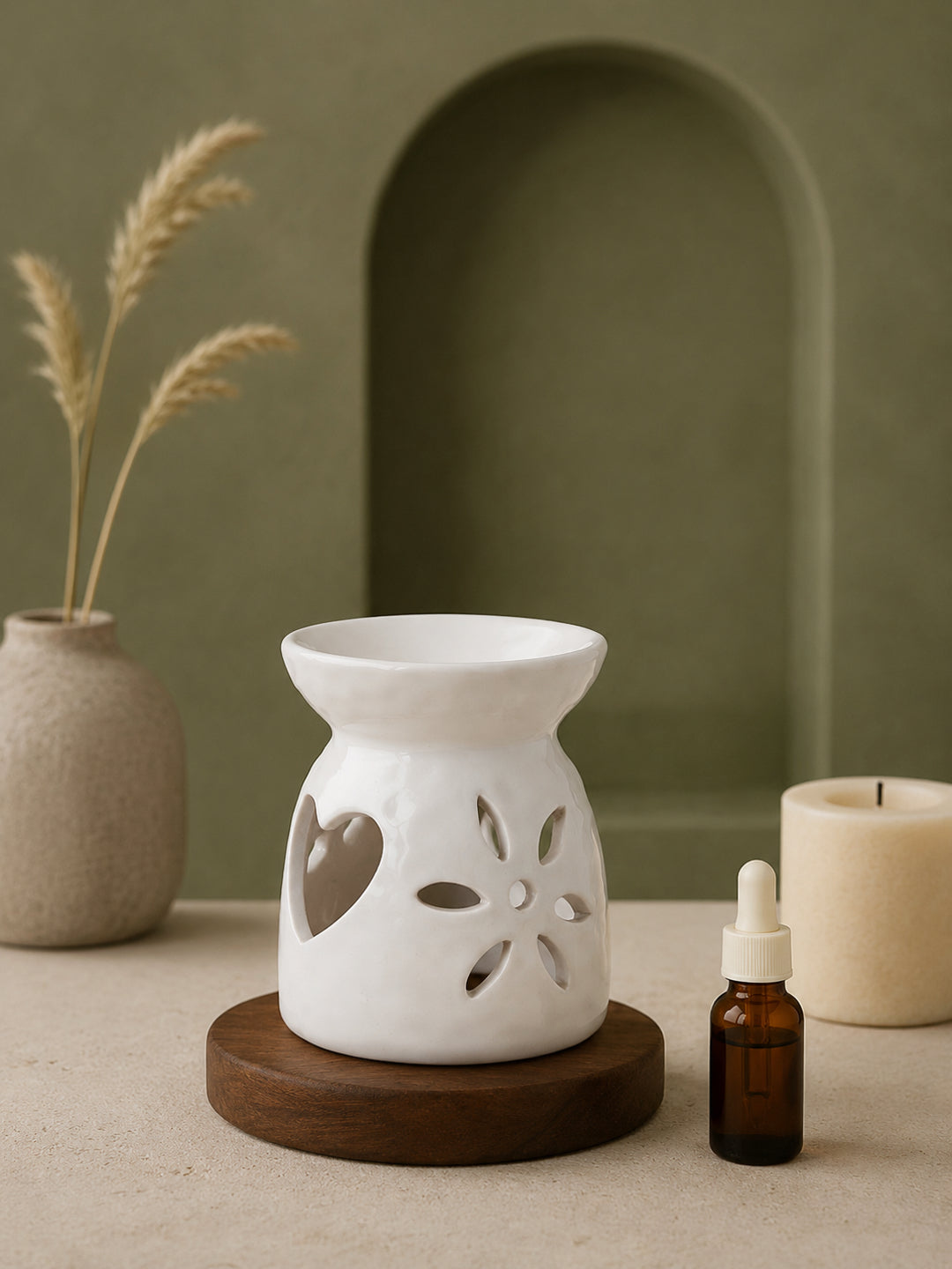 White Textured Ceramic Aroma OilDiffusers