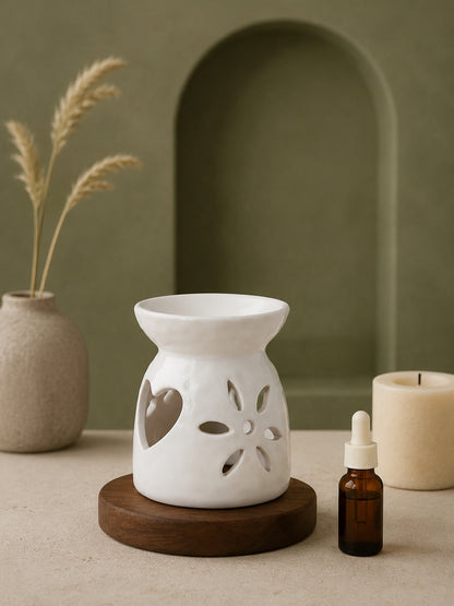 White Textured Ceramic Aroma OilDiffusers