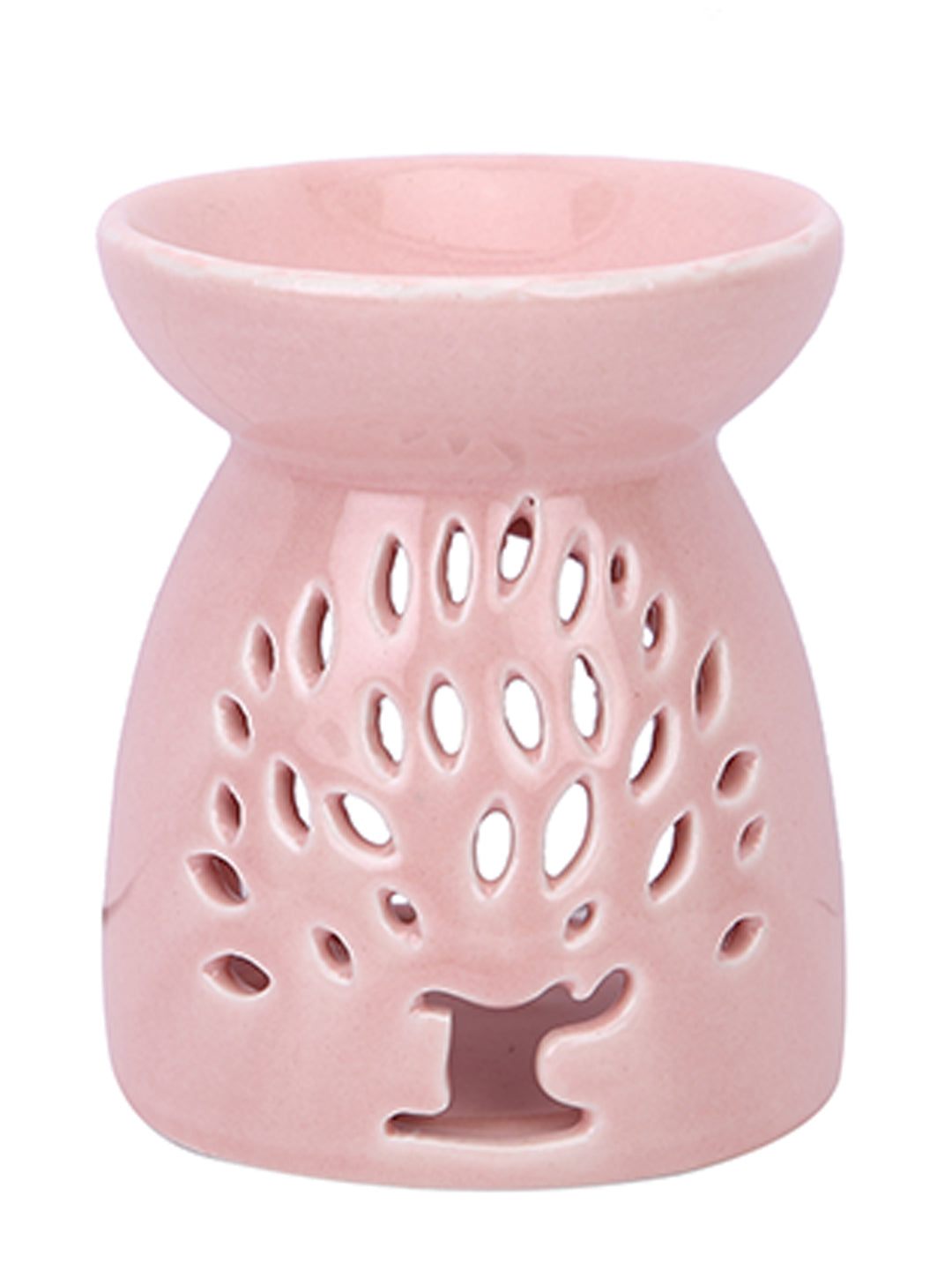 Artisanal Pink Ceramic Oil Burner For Sophisticated Home Fragrance